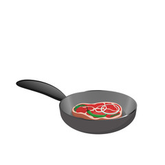 Set of meat food Isolated on white background