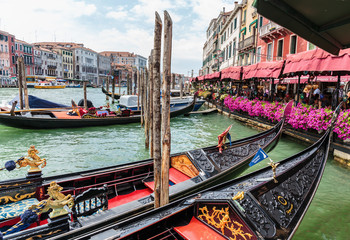 Gondola on the canals of Venice