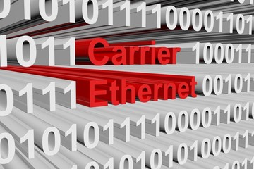 carrier ethernet as a binary code 3D illustration