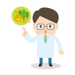 白衣の男性 医師 薬剤師  花粉