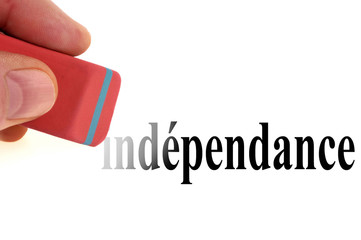 Gommer indépendance pour faire le mot dépendance 