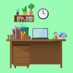Office workspace illustration
