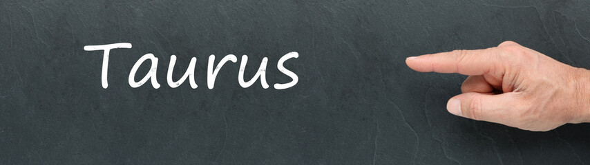 Obraz premium Taurus on a blackboard. Zodiac signs