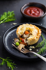 chicken and vegetables pot pies