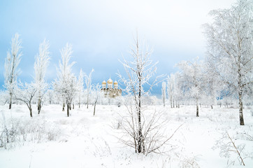 church in winter