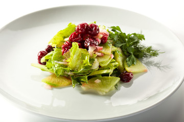 Fresh Green Salad with Radish and Cherry Berries