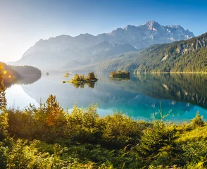 Zelfklevend Fotobehang beautiful alpine lake © Leonid Tit
