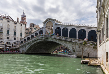 Fototapeta na wymiar Rialto bridge in Venice. Italy