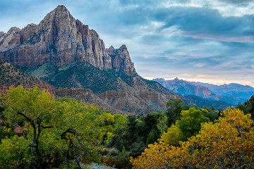 Zion National Park at sunset, USA