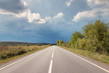 Empty road in summertime