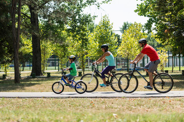 Family enjoying weeking activities