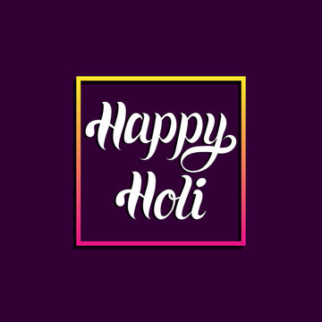Happy Holi greeting card, poster. Festival of colours in India vector background. Holiday of sharing love.