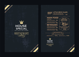 Creative menu design. Layout design, Design set for menu restaurant. - obrazy, fototapety, plakaty