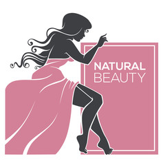 beautiful curve lady, vector woman silhouette and place for your text