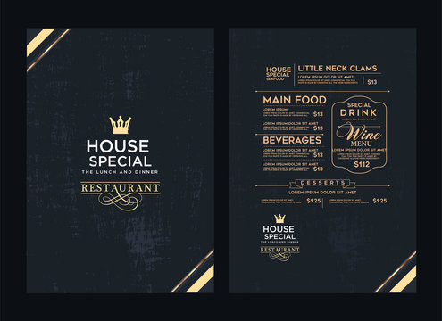 Creative menu design. Layout design, Design set for menu restaurant.