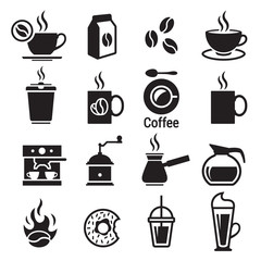 Coffee icons set