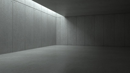 Empty concrete room, 3 d render