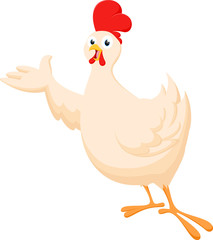 Chicken cartoon presenting 