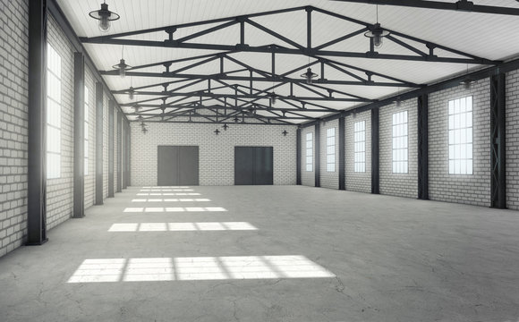 Clean empty warehouse interior