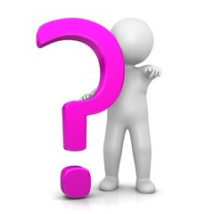 question mark stickman pink 3d isolated business symbol stick-man
