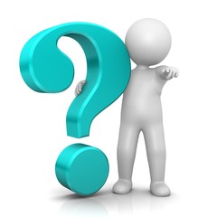 question mark stickman 3d turquoise cyan aqua 