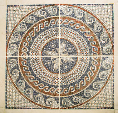 Detail Of The Arab Mosaic Floor Of A Geometrical Form