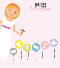 my first communion girl. space for text