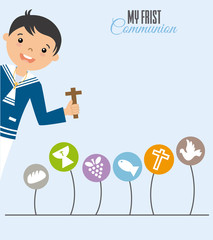 my first communion boy. space for text