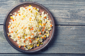fried rice in plate