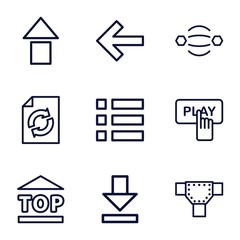 Set of 9 navigation outline icons