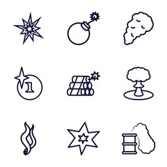 Set of 9 effect outline icons