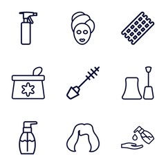 Set of 9 cosmetic outline icons