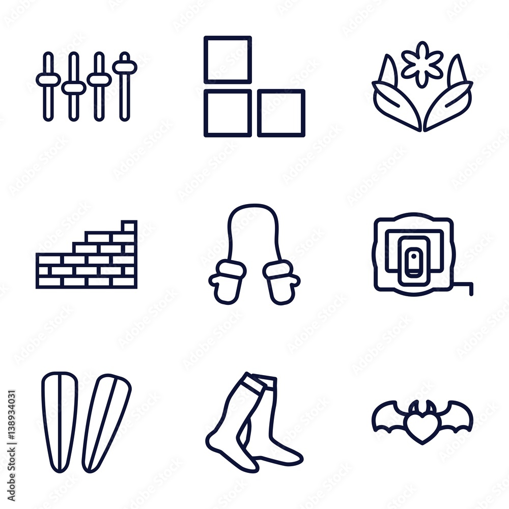 Poster set of 9 pattern outline icons