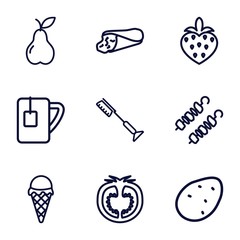 Set of 9 fresh outline icons