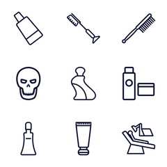 Set of 9 tooth outline icons