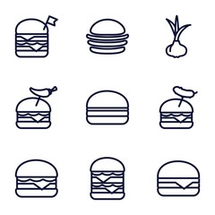 Set of 9 onion outline icons
