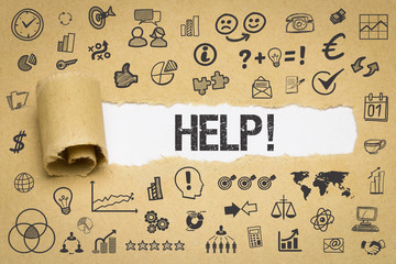 Help! / Papier mit Symbole