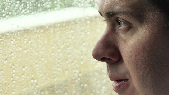 profile of  thoughtful and worried married man