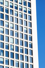 Glass facade of business building