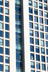 Glass facade of business building