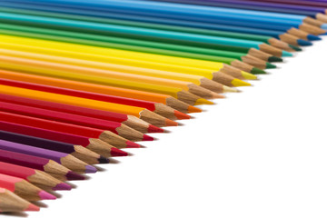 Color pencils in a row