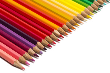 Color pencils in a row