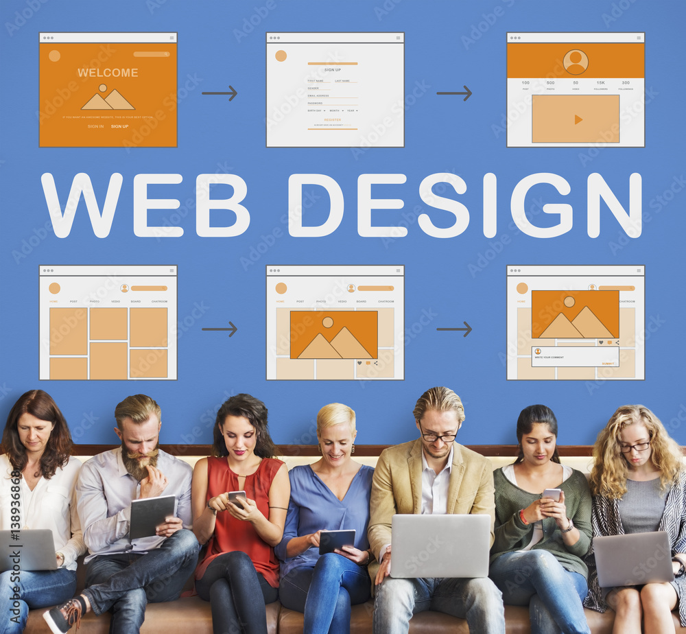 Poster web design work website development concept