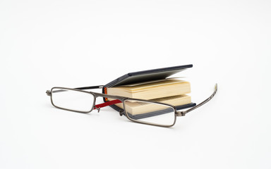 book and glasses