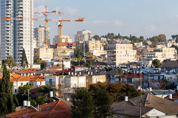 Cityscape city Tel Aviv buildings urban view.