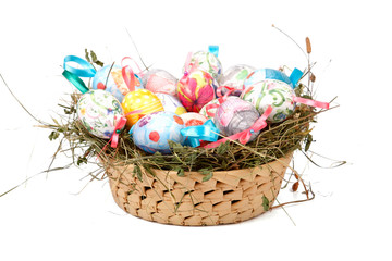 easter eggs in the basket