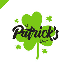 Happy St. Patrick's Day Lettering Typography with burst