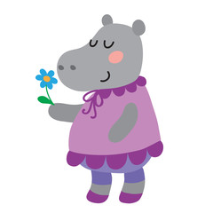 Cute cartoon hippopotamus