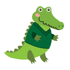 Cute cartoon crocodile