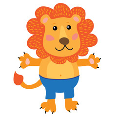 Cute cartoon lion